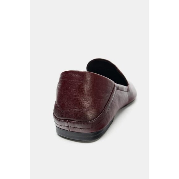 ZARA LEATHER LOAFERS WITH HIGH VAMP - Picture 6 of 7